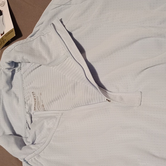 Blue 1/4 Zipper Long Sleeve Sport Top - Picture 7 of 10